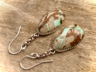 Royston Boulder Turquoise Dangly Earrings