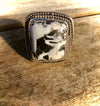 White Buffalo and Sterling Silver Ring 9.25