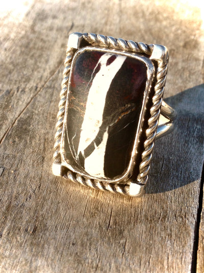 White Buffalo and Sterling Silver Ring 8