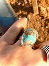 Royston Boulder Turquoise and Sterling Silver Ring 7