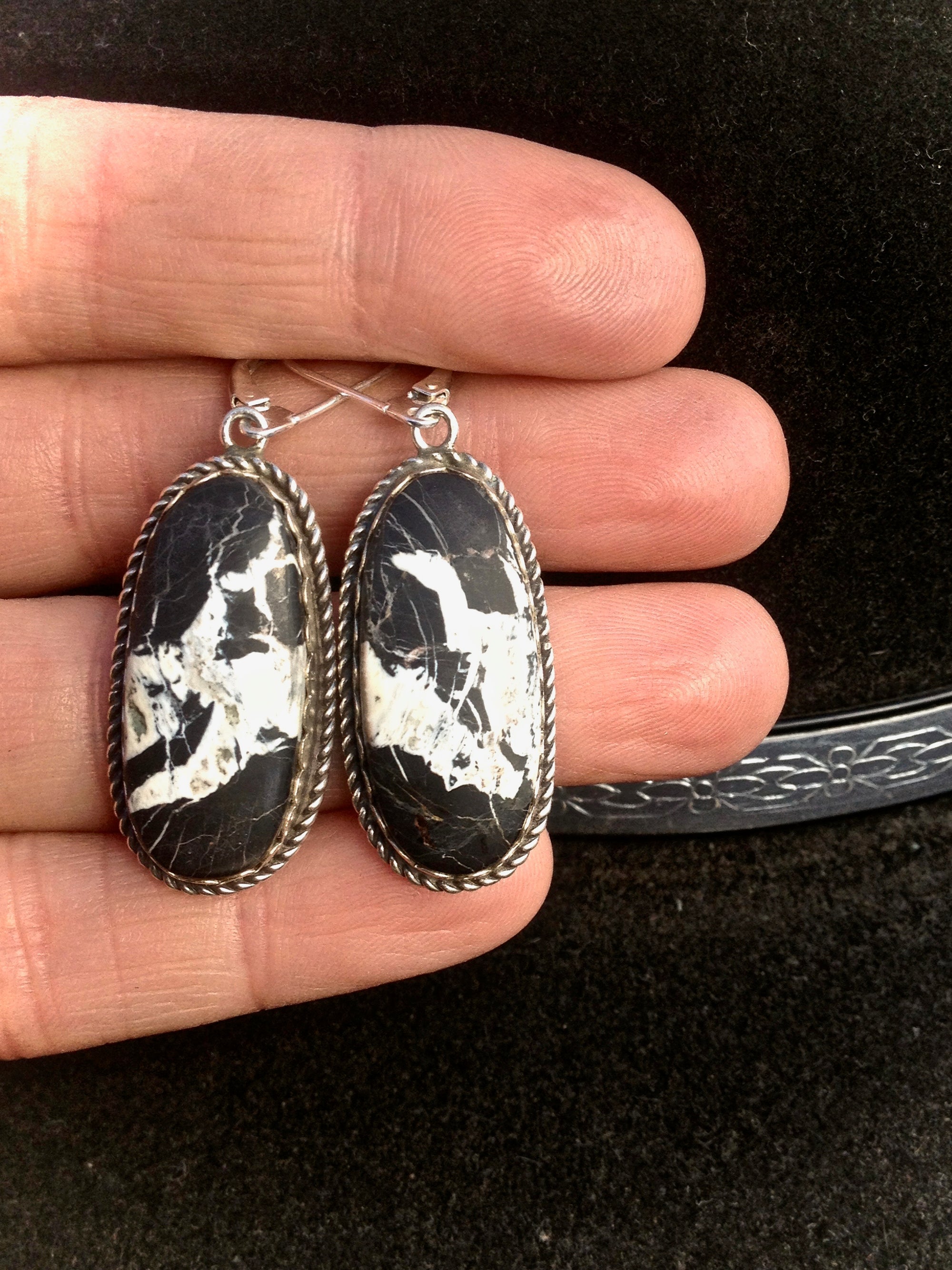 White clearance buffalo earrings