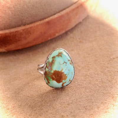 Royston Boulder Turquoise and Sterling Silver Ring 6.5